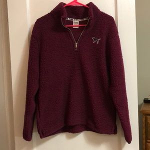 RESERVED - VS Pink Sherpa half zip